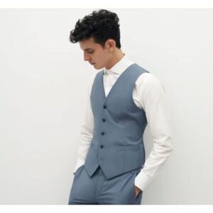 NWT Suit Shop Light Blue Vest Men's Dress Vest TGS 38 Tall